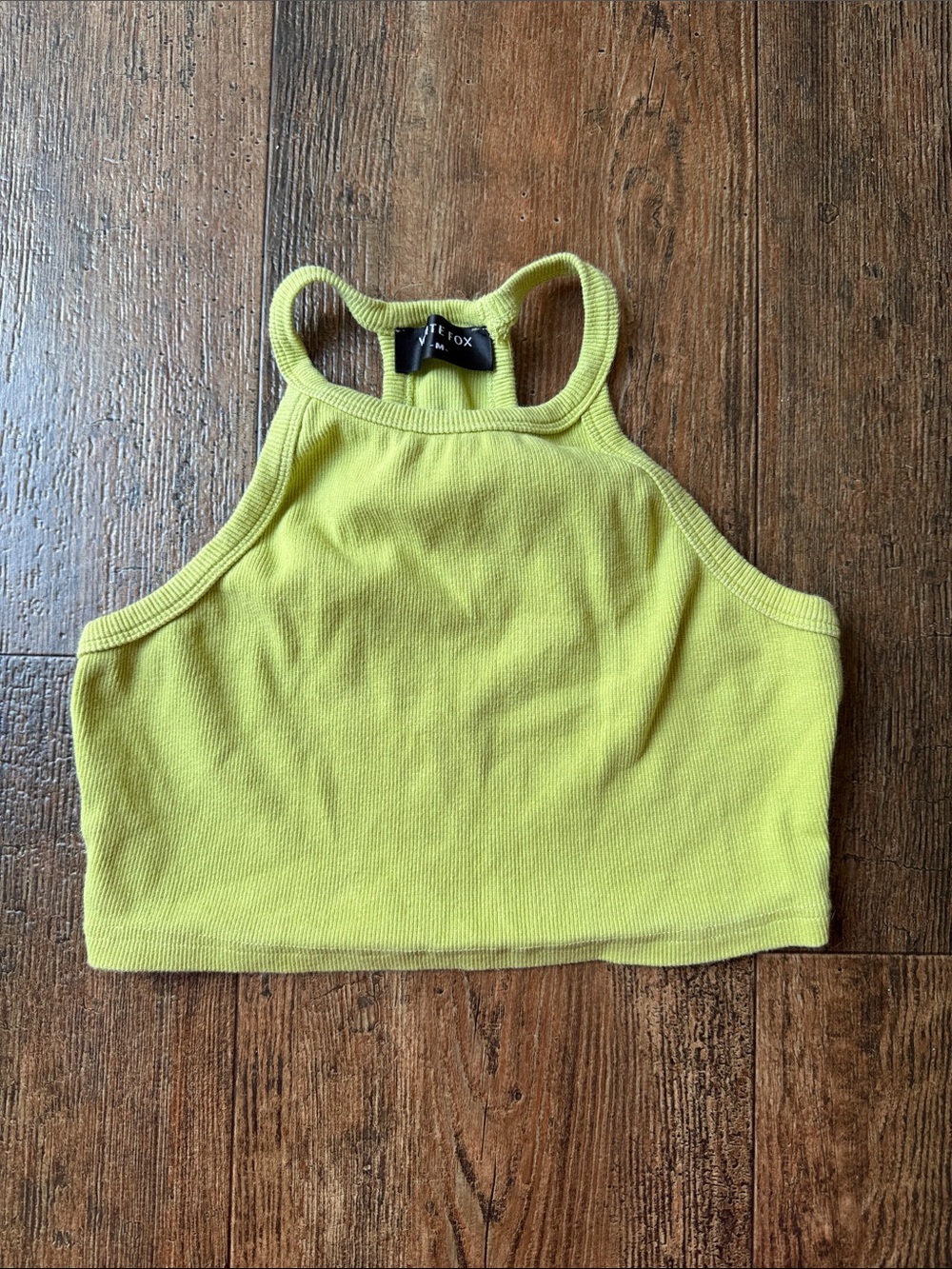 White Fox Boutique Lime Racerback Ribbed Crop Top